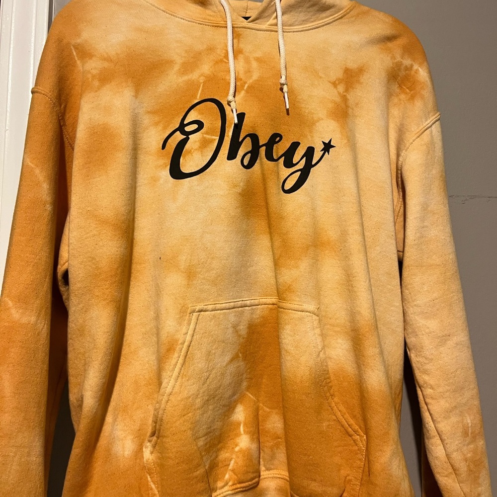 Yellow Obey hoodie